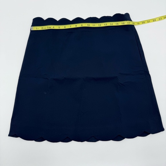 J. McLaughlin Women’s Cameron Scallop Hem Skirt Vista Navy Blue Size 14 Stretchy - Picture 3 of 9